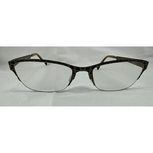 ZERO G TITANIUM CROWN HEIGHTS Brown Leopard Half Rim 55-17-135 Eyeglasses‎ Frame